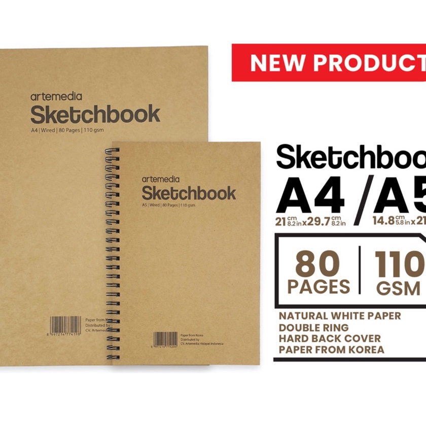 

[LD✪.6»] Buku Sketsa Artemedia Sketchbook Wired A5 A4 Craft Cover Jilid Spiralkekinian..
