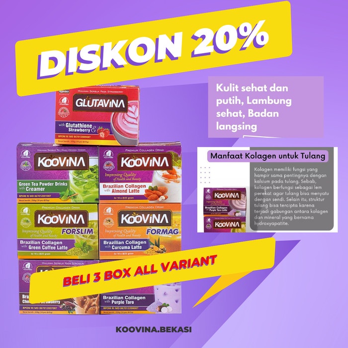 KOOVINA [3 BOX Disc.10%] Paket Hemat Brazilian Collagen Premium