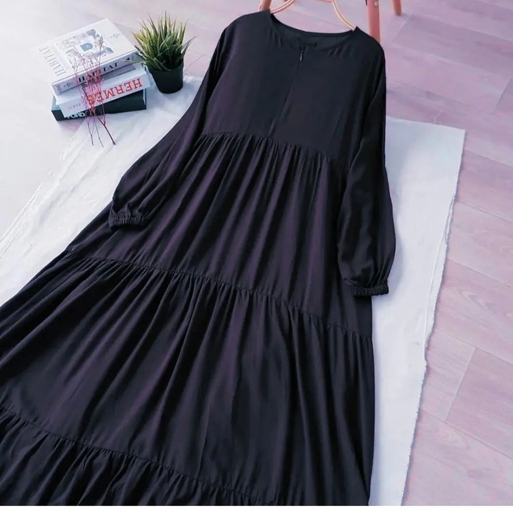 HIKARU DRESS - Umpak 3 Susun || Gamis Umpak Susun Premium || Dress Susun  Rempel Busui || Dress Susu