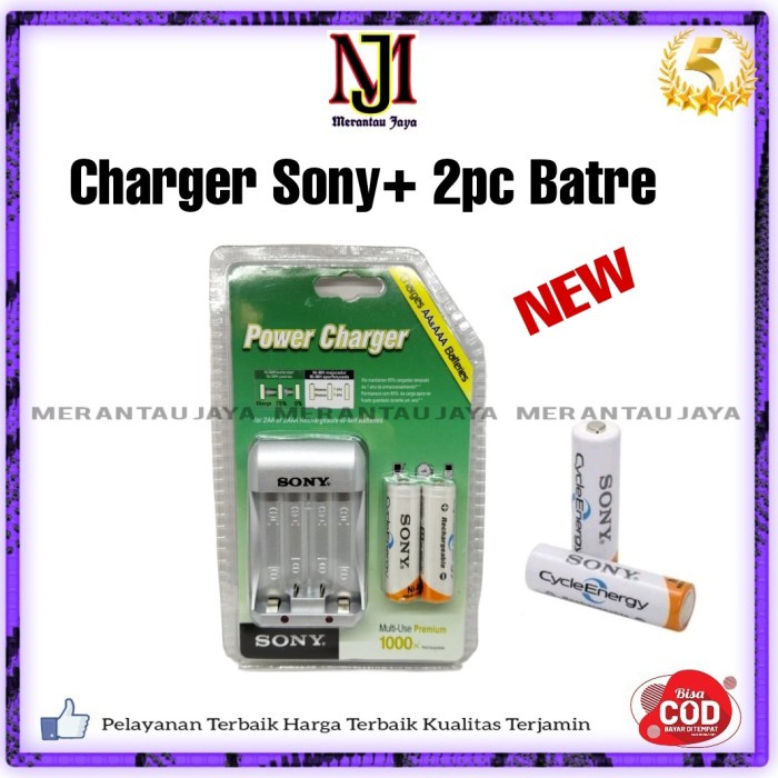 Paket Baterai Cas Charge Sony 4600mAh AA + Charger Sony Berkualitas