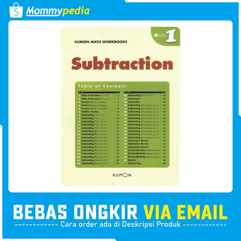 

KUMON Grade 1 / Kelas 1 - Subtraction