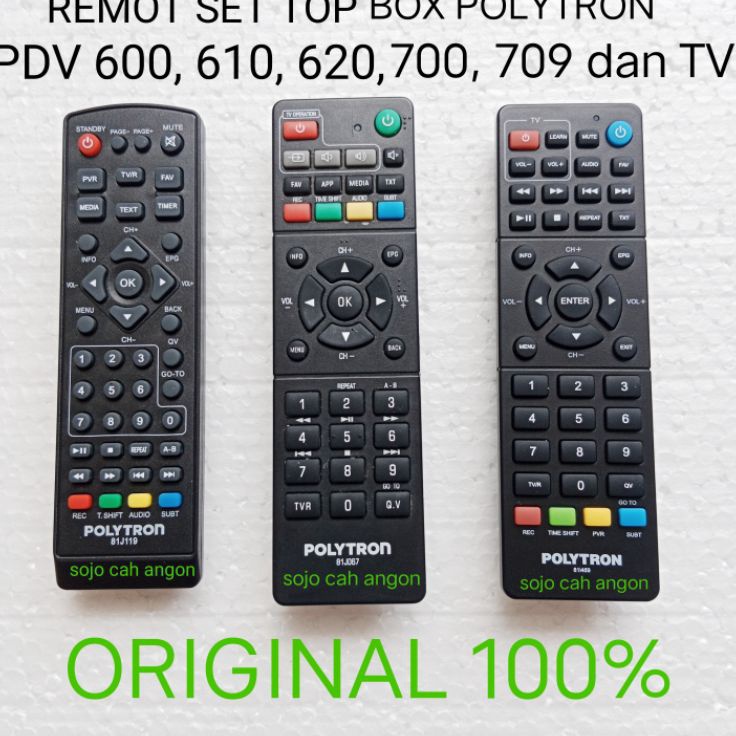 ➵TvN remot set top box polytron pdv 600t2 pdv 610t2 pdv 620t2 pdv 700t2 709t2 original ⁎ ★★