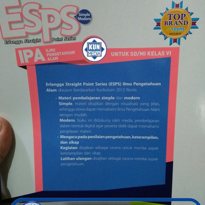 MUST HAVE BUKU ESPS IPA KELAS 6 SD/MI PENERBIT ERLANGGA ILMU PENGETAHUAN ALAM TERBARU