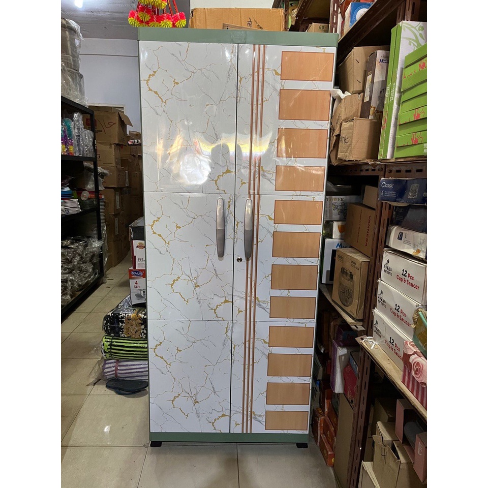 lemari pakaian plastik twin pan susun 4 karakter