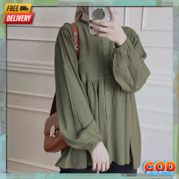 Kemeja Cewek Import Buju Kmja Dewasa Ksmeja Berkancing Murah Ootd Outfit Remaja Kuliah Hem Kancing K