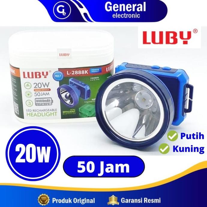 Senter Kepala LUBY L2888 / Lampu Kepala 20 Watt / Head Lamp LUBY 2888