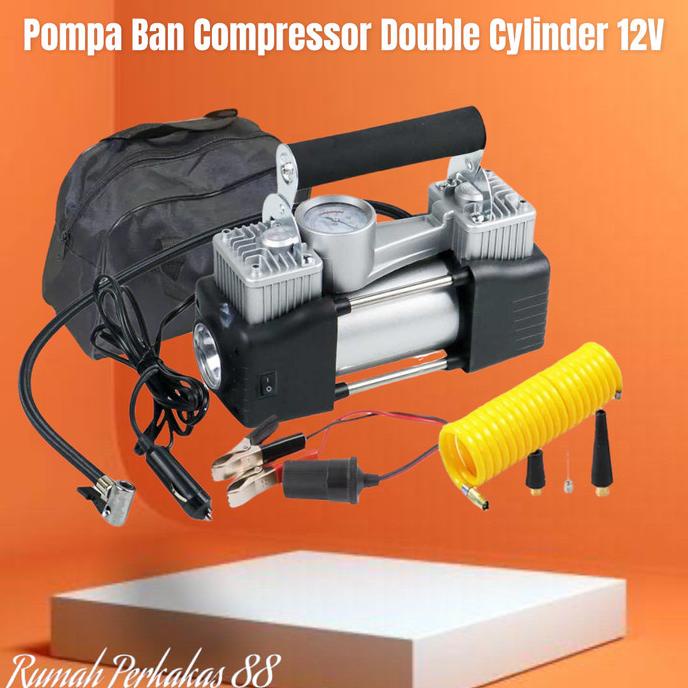 Compressor 2 Cylinder Pompa Angin Ban Elektrik Mobil Motor Bus