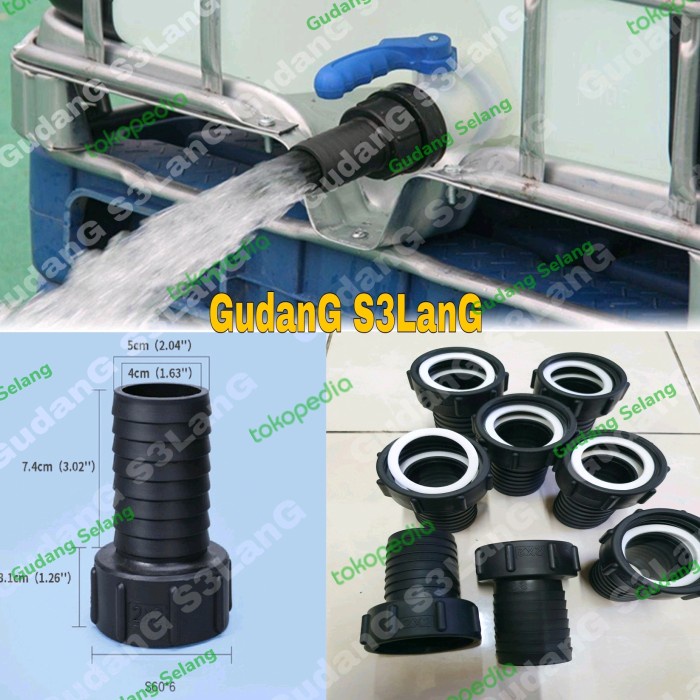 Konektor Ibc Tank S60 Sok Nepel Kran Kontainer Ibc Selang Kimia Kempu