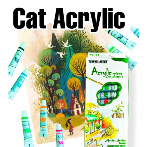 

(☎P/DZ❤> Cat Acrylic Set 12W/ cat lukis akrelik (Harga 1 set isi 12 tube amanahh..