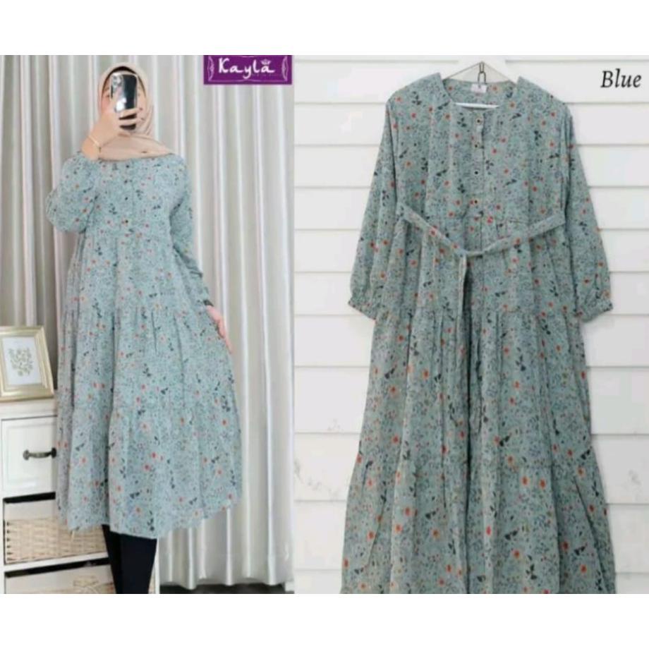 BIG SALE oneset dress milenial Setrok polo shirt setelan gamis wanita Muslimah Long Tunik luna top c