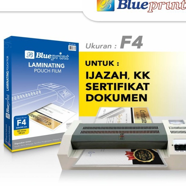 

Ready Stock.. Plastik Laminating Film BLUEPRINT / Laminating Film 100 Micron - F4