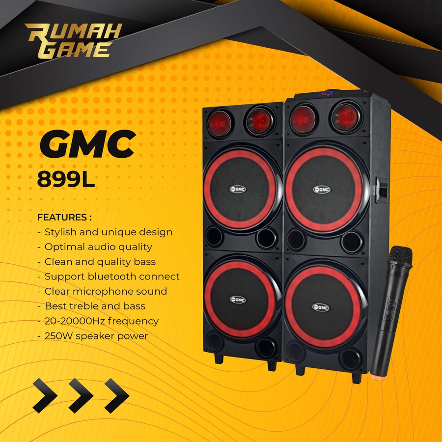SPEAKER PORTABLE GMC 899L SPEAKER KARAOKE MEETING KARAOKE, USB, 2 MIC 10 INCH