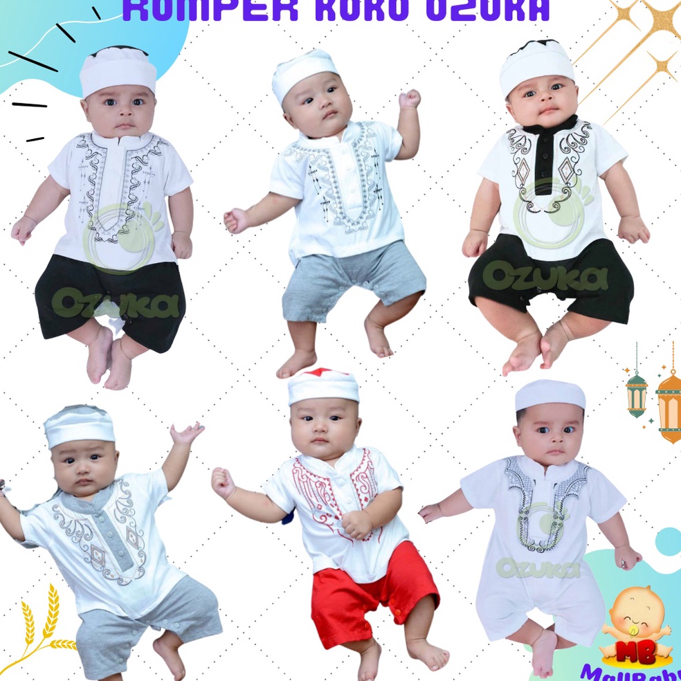 Murah.. Jumper Koko Bayi Laki Laki Baru Lahir 0-6 Bulan Baju Koko Bayi 1 2 3 Bulan Baju Muslim Bayi 