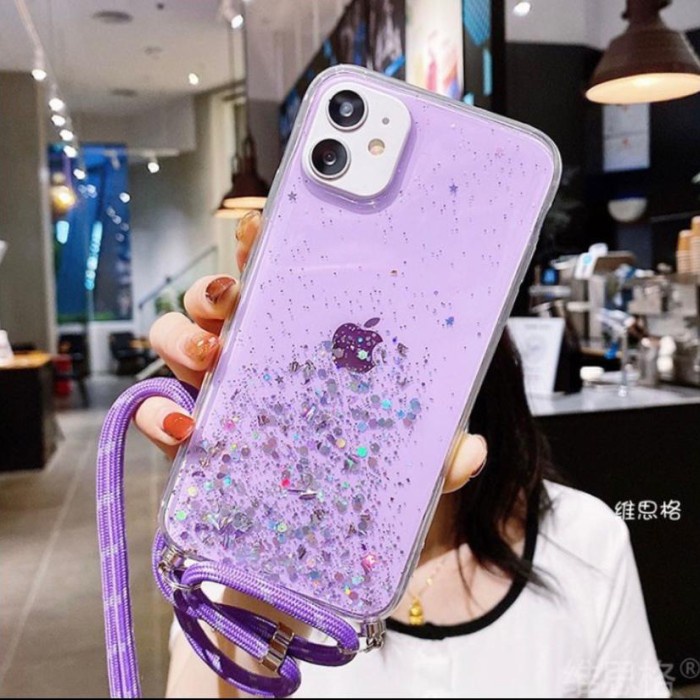 CASE TALI NAGITA SAMSUNG GALAXY A22 4G 2021 LANYARD GLITTER GANTUNGAN