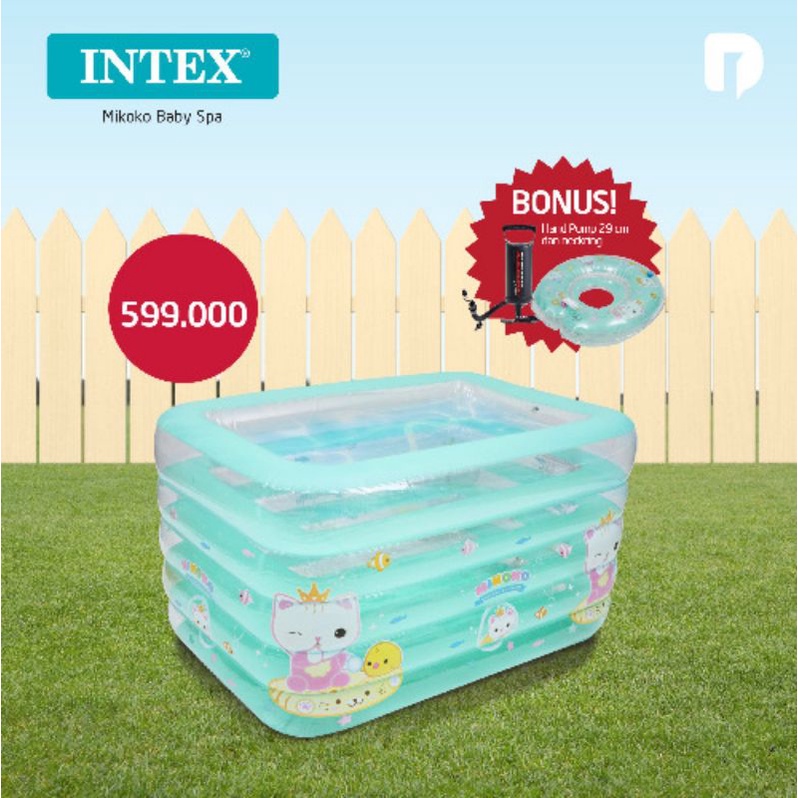 Mikoko Baby Spa Swimming Pool + Neck Ring Free Hand Pump 29 Cm, kolam renang bayi / kolam berendam b