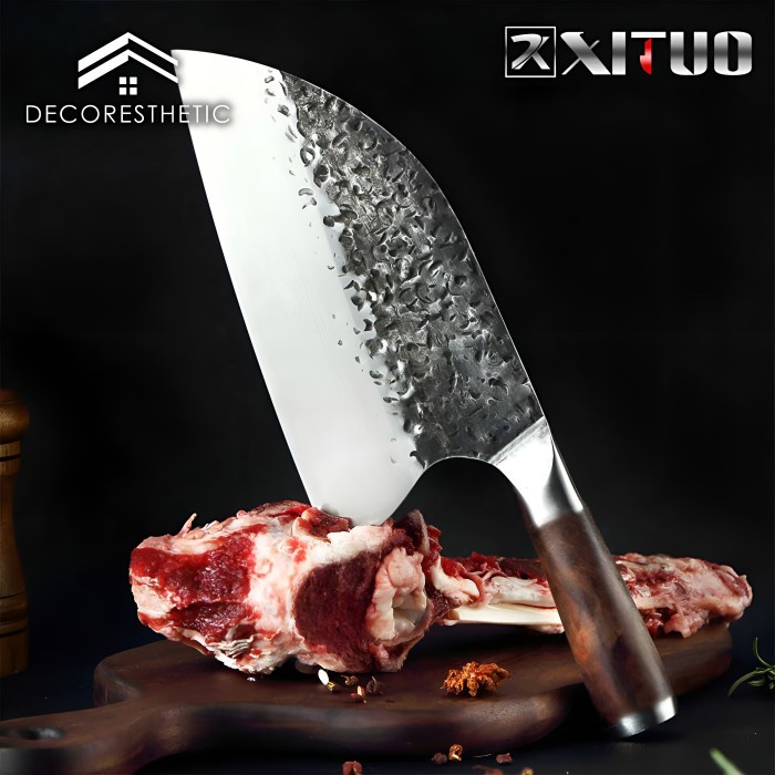 Pisau Dapur Daging Chef Cleaver Xituo Carbon Steel Ekstra Tajam 8 Inch