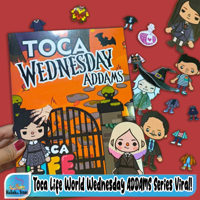 

Bestseller Quite Book Toca Life World Wednesday Addams Paperdoll Mainan Edukasi