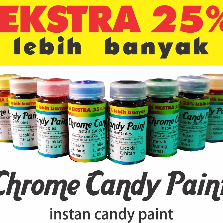 

[3L♥-P➛> Pewarna Logam Chrome Candy Paint Instan/ murahh..!
