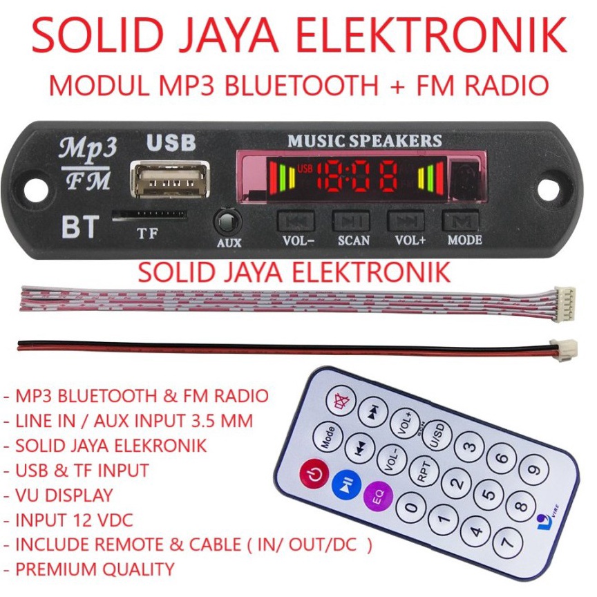 TERPERCAYA MODUL MP3 BLUETOOTH PLUS FM RADIO VIRE KIT MODUL MP3 BT KIT MP3 KIT PEMUTAR LAGU MP3 USB 