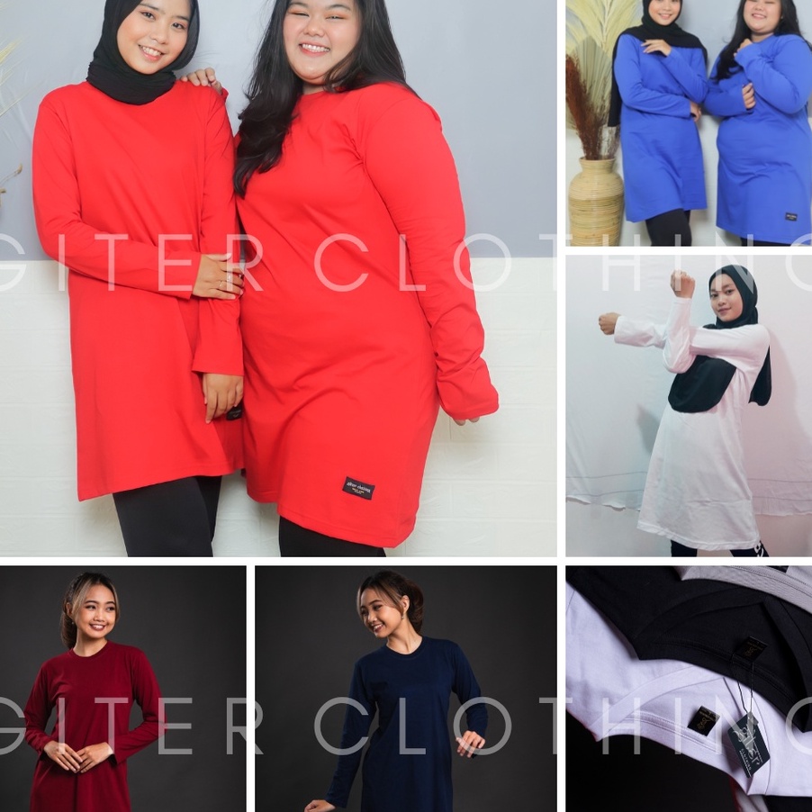 ✨SHOPEE MALL✨ Kaos tunik bahan katun combed premium by giter's clothing - kaos polos oversize wanita