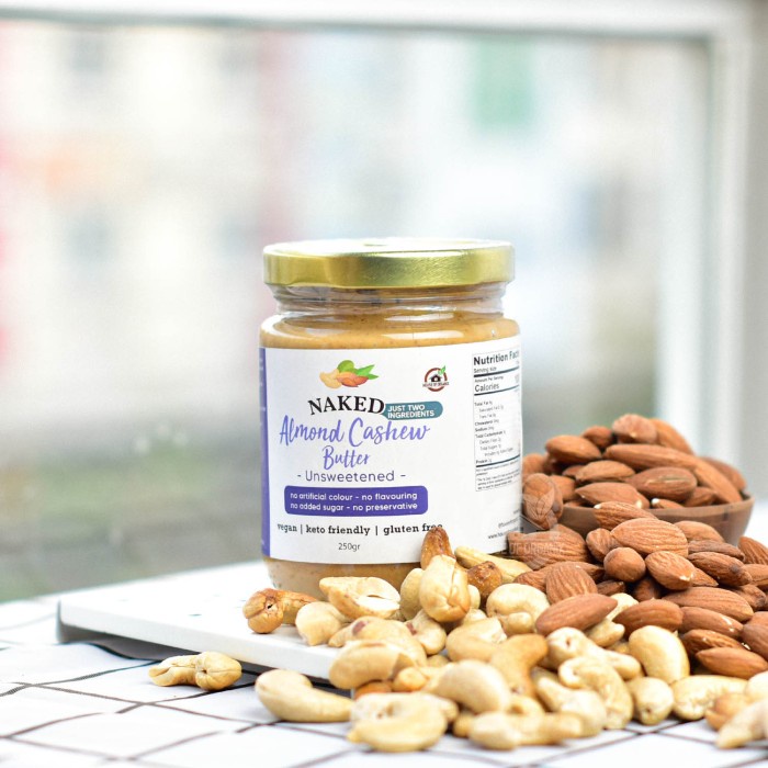 

Naked Almond Cashew Butter Unsweetened 250 Gr