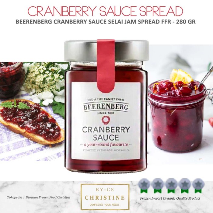 

CRANBERRY SAUCE BEERENBERG CRANBERRY JAM SPREAD SELAI CRANBERRY 280 ML