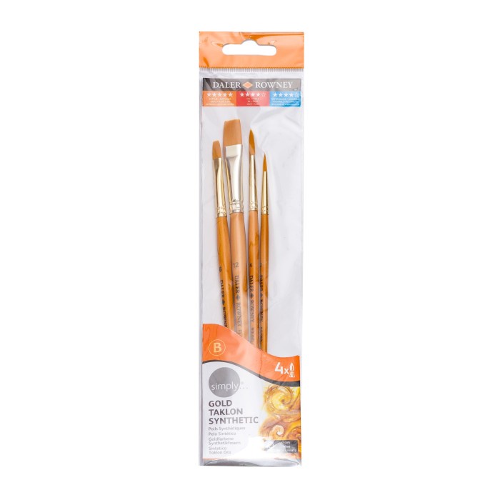 

Terlaris Kuas Lukis Daler Rowney Simply Acrylic Brush Gold Taklon Synthetic