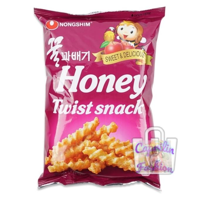 

] Nongshim Honey Twist Snack 75gr / Snack Rasa Madu & Apel dr Korea