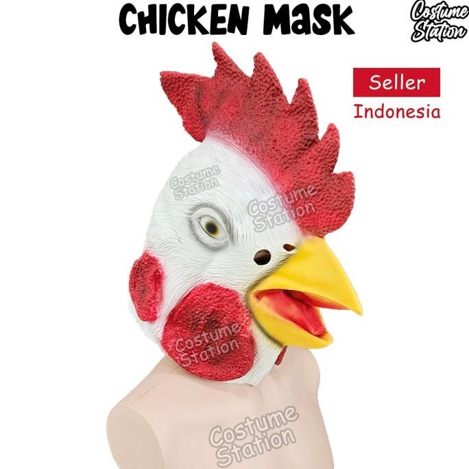 

_^_^_^] Topeng Ayam / Chicken Mask Latex Hewan Binatang Animal Halloween