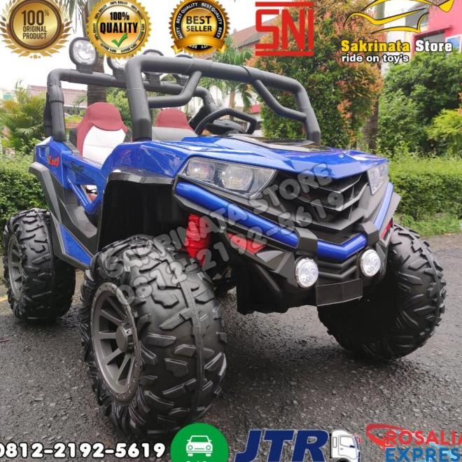 Mobil Aki Anak Jeep Besar Mainan Anak Murah Buggy 4Wd Ban Karet