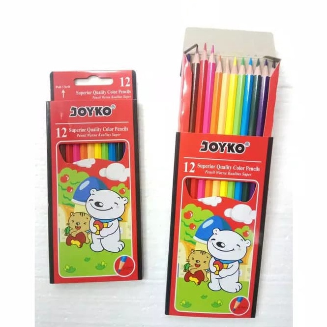 

KU52 GROSIR MURAH Pensil Warna 12 Panjang JOYKO ASLI/Color Pencil Besar 12 js7on