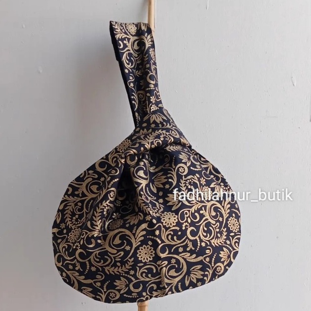 Promo japanese knot bag tas / oleh2batik /gift/kado/hampers *Prada hitamgold ✽