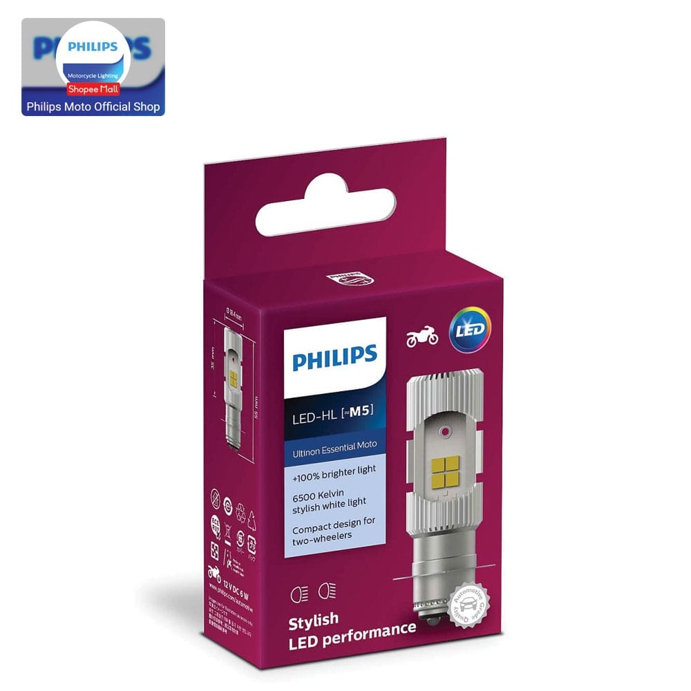 Lampu Depan Motor Led Philips-Lampu Led 2Sisi H6 Arus Dc M5