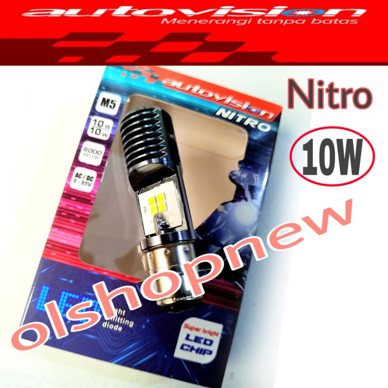 Autovision Rz1 Nitro H6 Lampu Led Depan Motor Honda Beat F1 Dll Cahaya Putih
