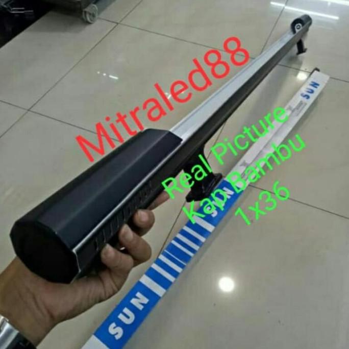 Kap Lampu Tl Bambu Sun 1X36/1X16Wat Set Lampu Tl Led 16 Lampu Gantung Nitata12