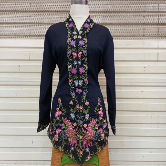 Kebaya Encim Betawi Bordir lengan Panjang Modern Katun Jumbo