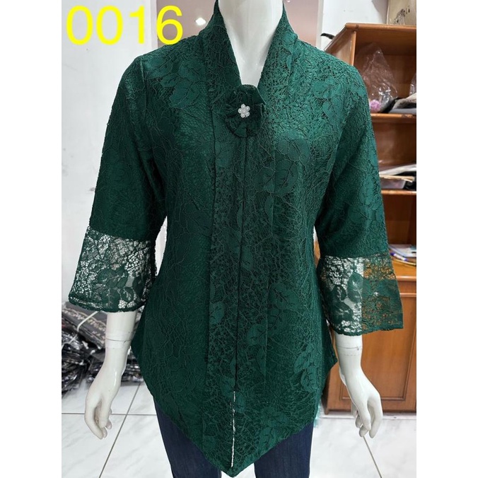 kebaya alexuez full brukat premium hijau botol /kebaya encim brukat