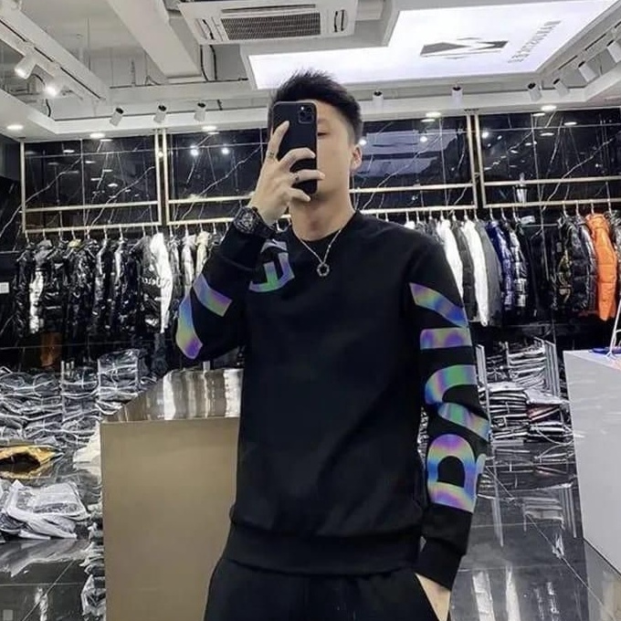 12.12 Promo Brand BAJU KAOS LOVISVUITOTN /Atasan unisex lengan panjang Sweater Hoodie cowok Korean s