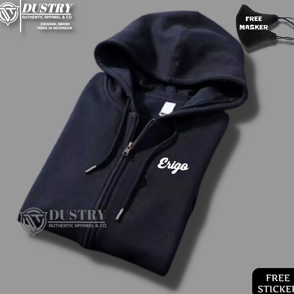 Ready Stok TERMURAH  COD Jaket Sweater Hoodie Pria Distro Erigo Original Big Size Jumbo M - XXL - 3X