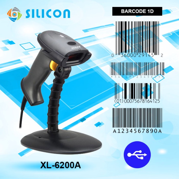 BARCODE SCANNER USB SILICON XL-6200A