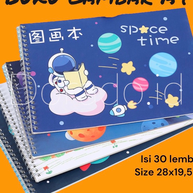 

[☆ U✪14Y) Drawing Book / Buku Gambar Ring A4 Karakter- top.produk.