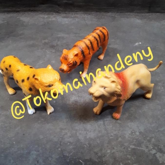 MINIATUR HEWAN KARET WILD ANIMAL BESAR ISI 6