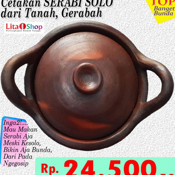 Ready Stock.. Wajan Serabi/Cetakan Serabi Solo/Tanah Liat/Gerabah.
