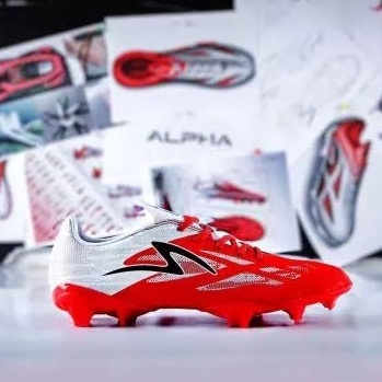 ー Sepatu Bola Anak   Accelerator Alpha Elite FG - Garuda Attack - Red/White 33-37 q Kemasan Baru ★★.