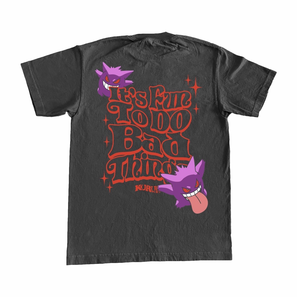 Baju Kaos Anime Pokemon - Kuruu Baddest Gengar Tee