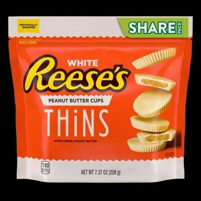 

.........] Reese's Thins White Chocolate Peanut Butter Cups 208gr Reeses Cokelat