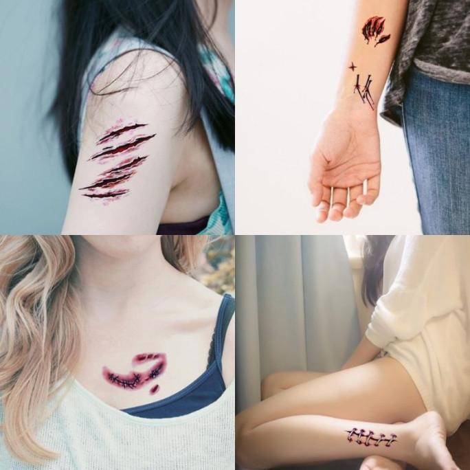 ```````] Marco% Tatto Temporer Luka / Temporary Tattoo Halloween Scar (prank )