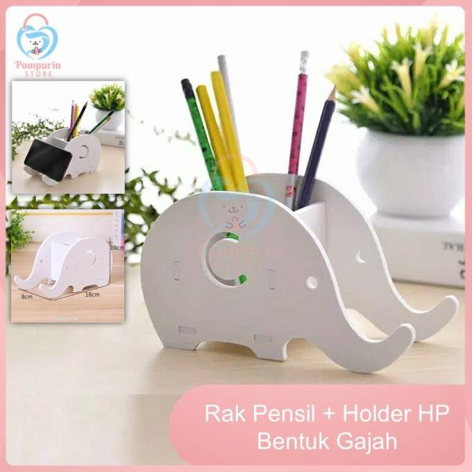 

Rak Pensil + Holder Hp Bentuk Gajah Wpc - Wadah Alat Tulis