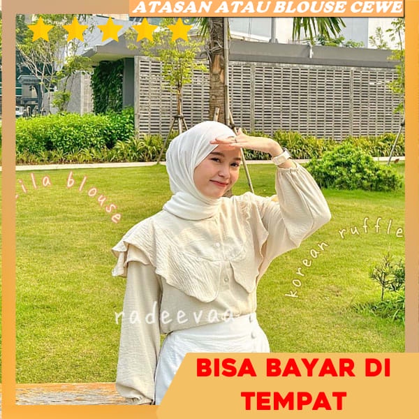 Kemeja Kekinian Cewek Jumbo Blose Bju Ootd Hijab Lengan Balon Shimer Baju Atasan Wanita Terbaru Jumb