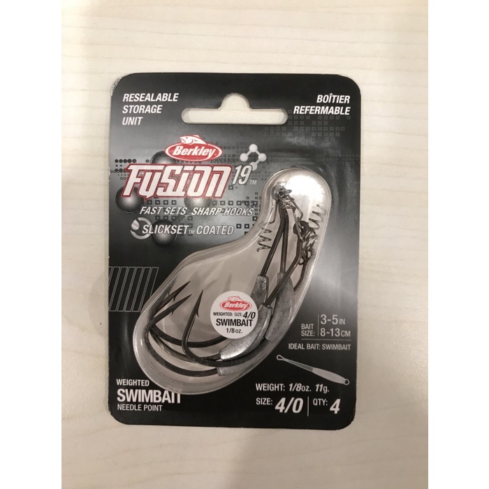 Bestseller Berkley Fusion19 Weight Swimbait Hooks - Mata Kail Pancing Worm Hook